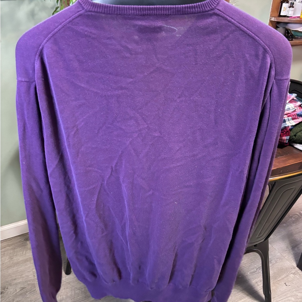 Peter Millar silk cotton cashmere sweater purple size xxl - Picture 5 of 5